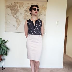 Pink Sateen Ann Taylor Suiting - 2P Skirt